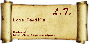 Loos Tamás névjegykártya